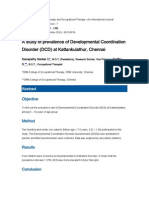 A Study of Prevalence of Developmental Coordination Disorder (DCD) at Kattankulathur, Chennai
