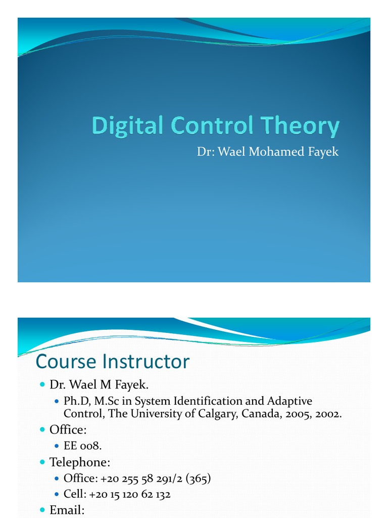 Digital Control Systems Course Overview | PDF | Computers