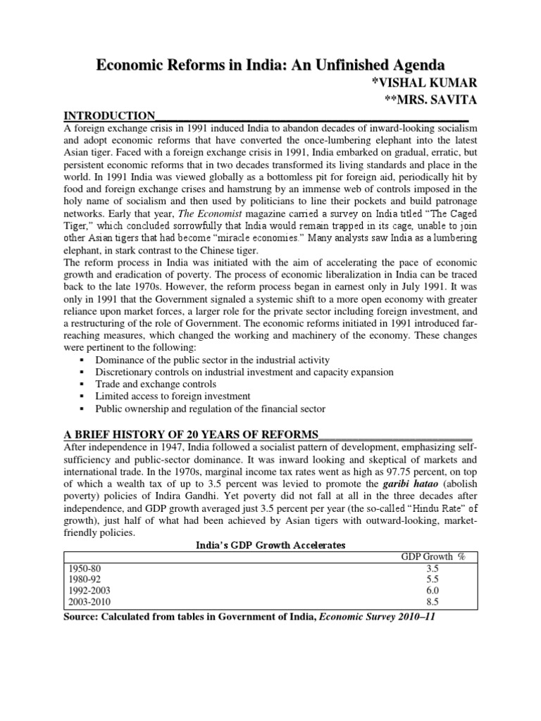 Indian economic reform image