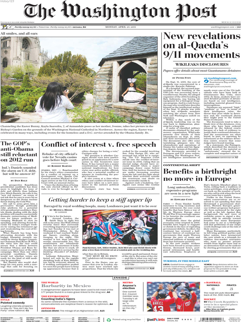 The Washington Post 2011 04 25 | PDF | General Atomics Mq 1 Predator |  Unmanned Aerial Vehicle