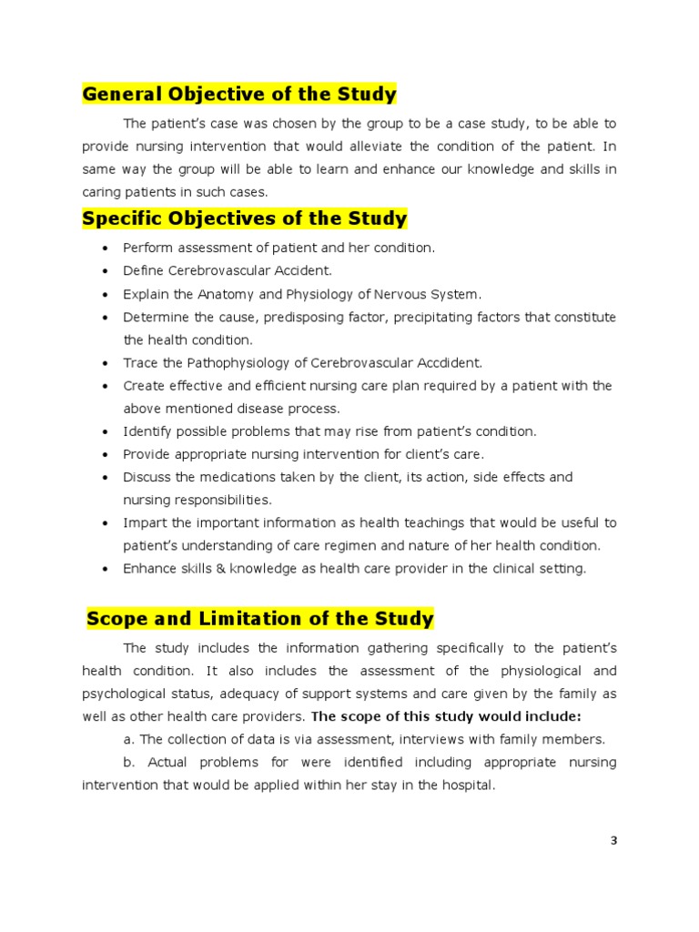 General Objective of the Study CVA