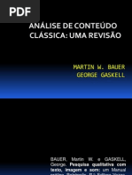 ANÁLISE DE CONTEÚDO CLÁSSICA