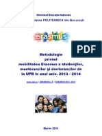 Metodologie Burse ERASMUS 2013