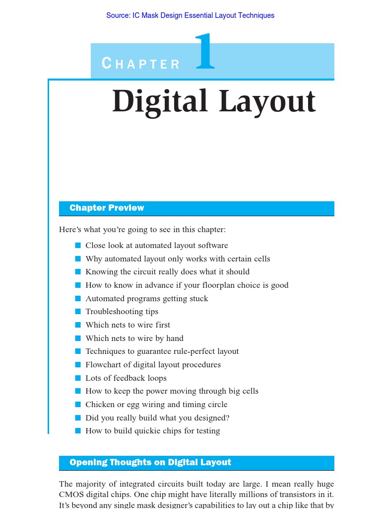 IC Mask Design Essential Layout Techniques Vhdl Electronic Circuits