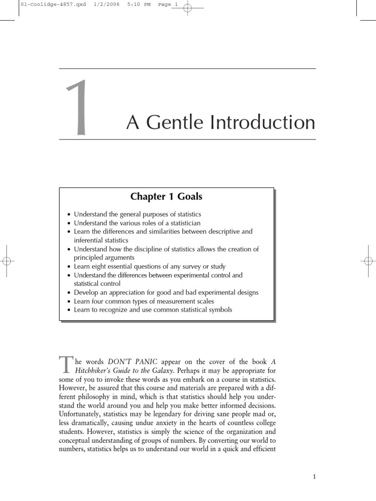 Chapter - 1 - A Gentle Introduction To Statistics | PDF | Scientific ...