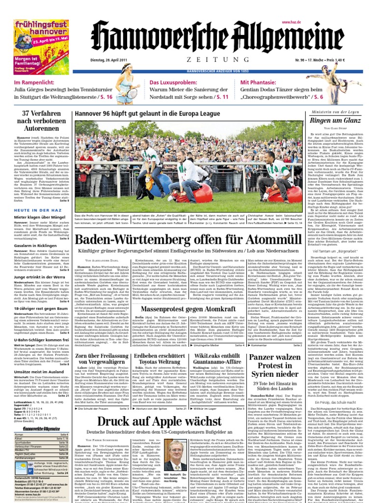 Hannoversche Allgemeine Zeitung 20   PDF