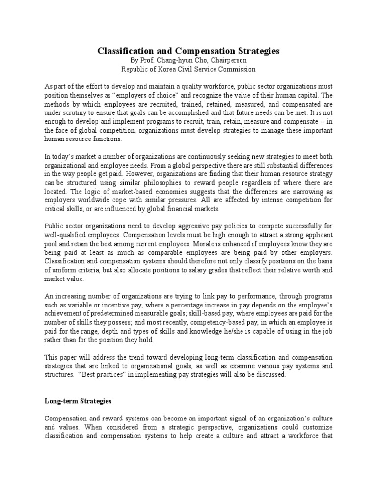 Compensation Strategy | PDF