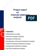 Project Report On Financial Statement Analysis