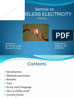 Wireless Electricity: Seminar On