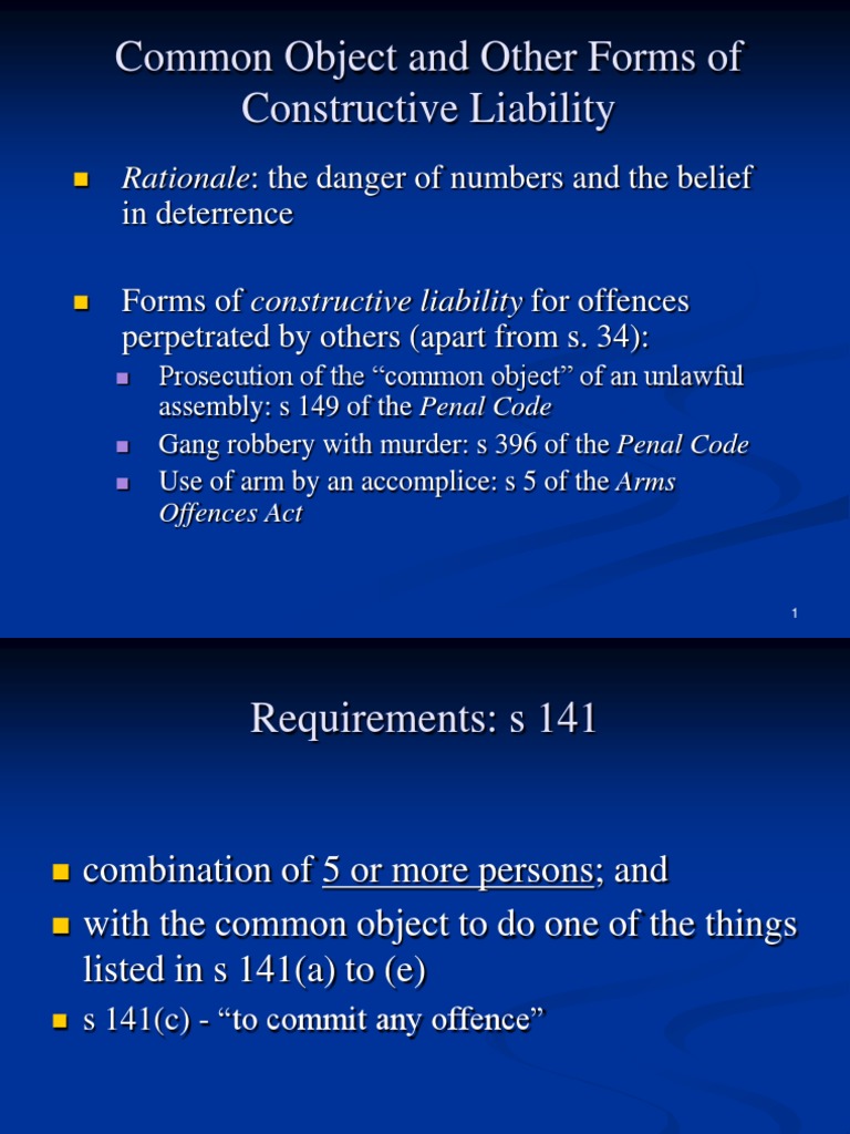 Constructive Liability in Criminal Law | PDF | Murder | Crime & Violence