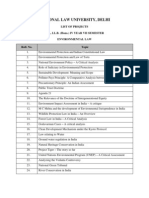 NLU Delhi Environmental Law Project Topics