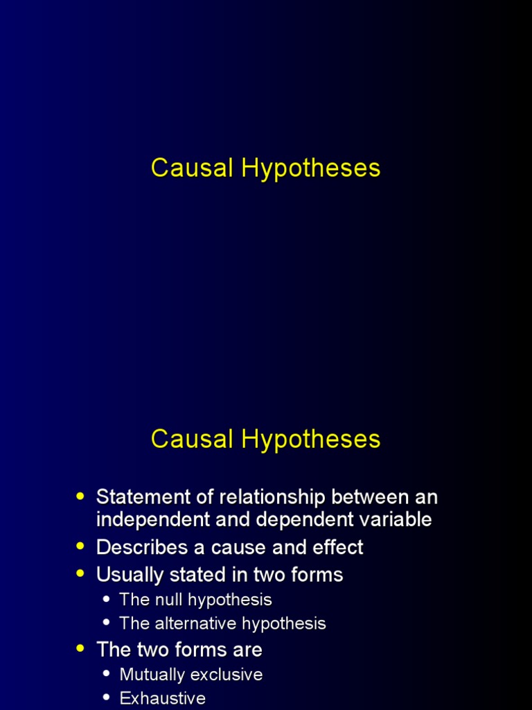 what is meant by causal hypothesis