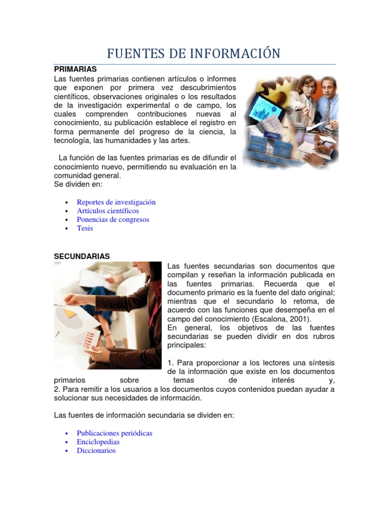 Fuentes de Información | PDF | Documento | Información