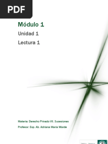 Lectura - 1. Sucesiones. Transmisión Hereditaria. Capacidad para Suceder