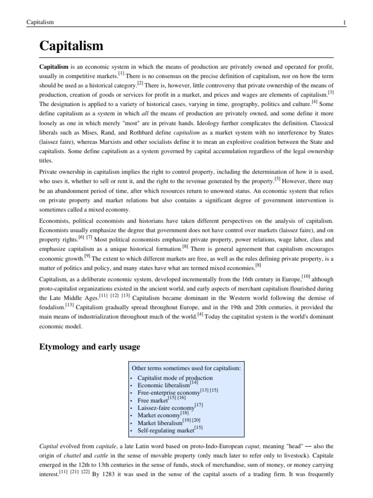 Capitalism | PDF | Market Economy | Capitalism