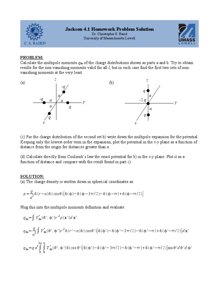 Jackson 4 1 Homework Solution | PDF | Theoretical Physics | Physical ...