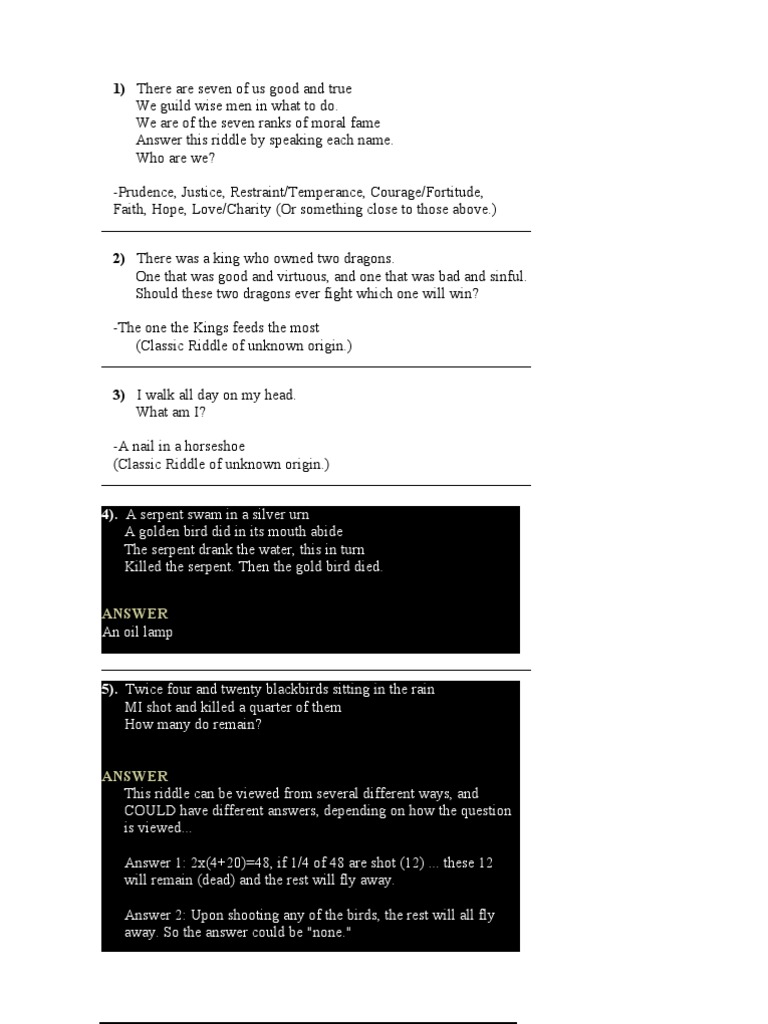 Riddles | PDF