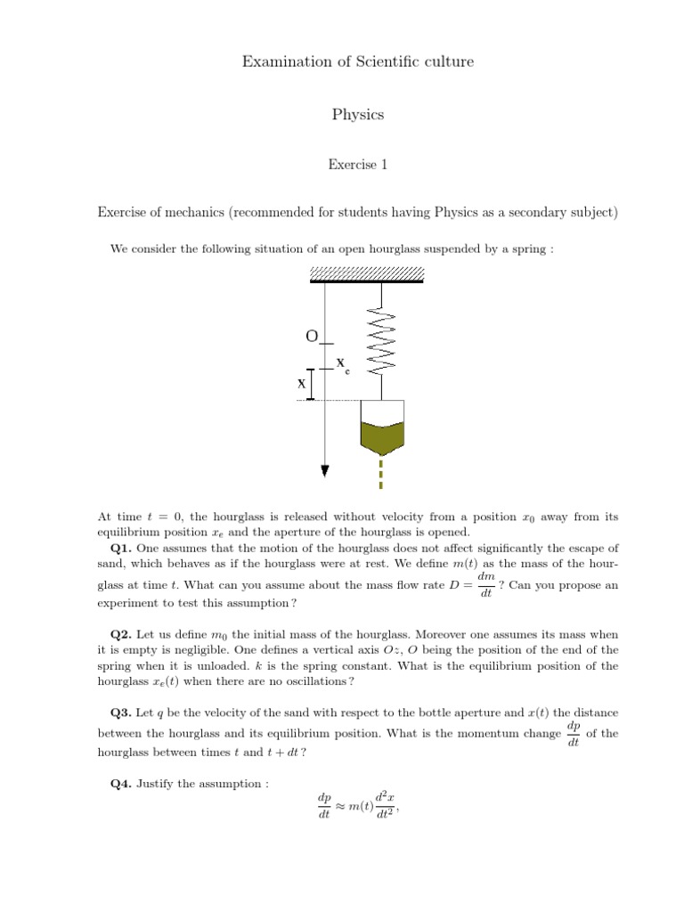 Physics Exercises on Mechanics and Thermodynamics | PDF | Electric ...