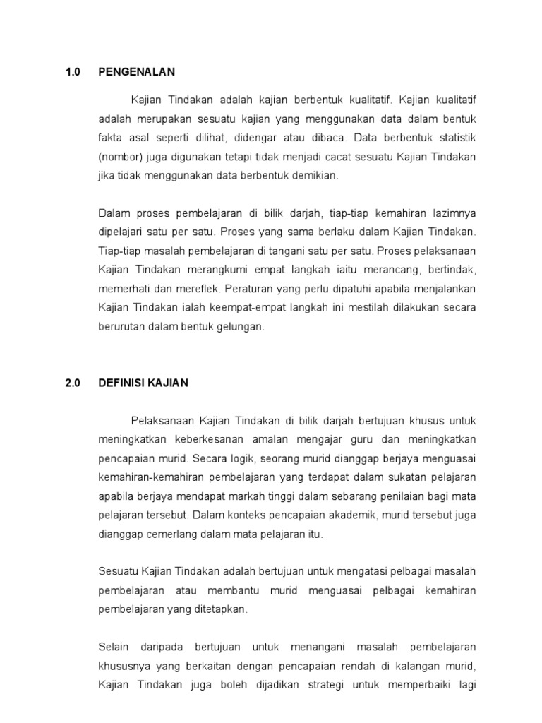 Assignment Saya Ulasan Kajian Tindakan Pdf
