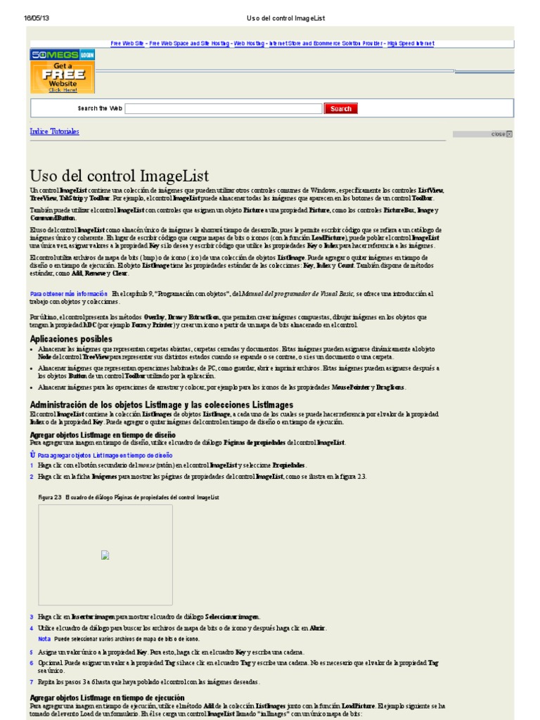 Uso Del Control ImageList | PDF | Point and Click | Imagen