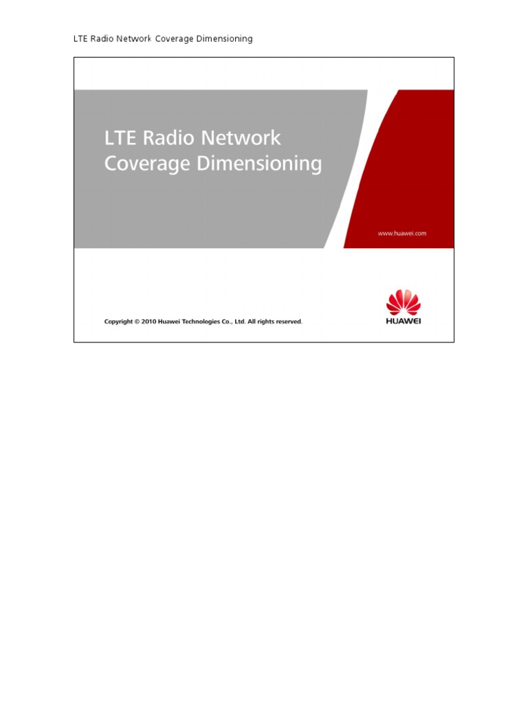 1 OEP100310 LTE Radio Network Coverage Dimensioning ISUEE 1 03 | PDF ...