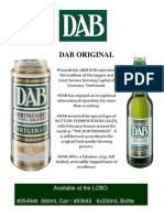 Dab Original: Available at The LCBO: #254946 500mL Can / #53645 6x330mL Bottle