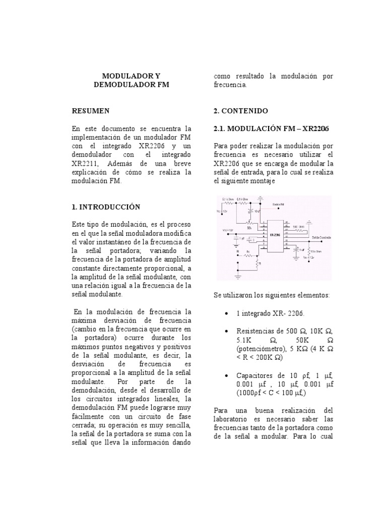 FM | PDF | Modulación de frecuencia | Modulación