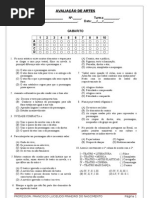 Avaliação de Artes - 9º ano