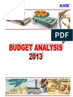 SNK Budget Analysis 2013