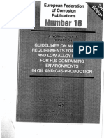 EFC 16 (Guidelines On Materials Requirements For Carbon and Low Alloy Steels For H2S-Containing Environments in Oil and Gas Production) PDF