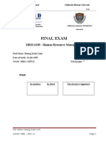 Final Exam: HRM 6180 - Human Resource Management