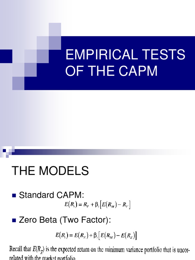 Empirical Tests of Capm | PDF | Capital Asset Pricing Model | Beta ...