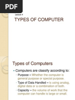 Lecture 4 - Types of Computers