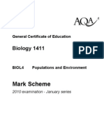 Mark Scheme for the AQA Biology 1411 Jan 2010 exam