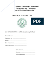 Stability Analysis MATLAB