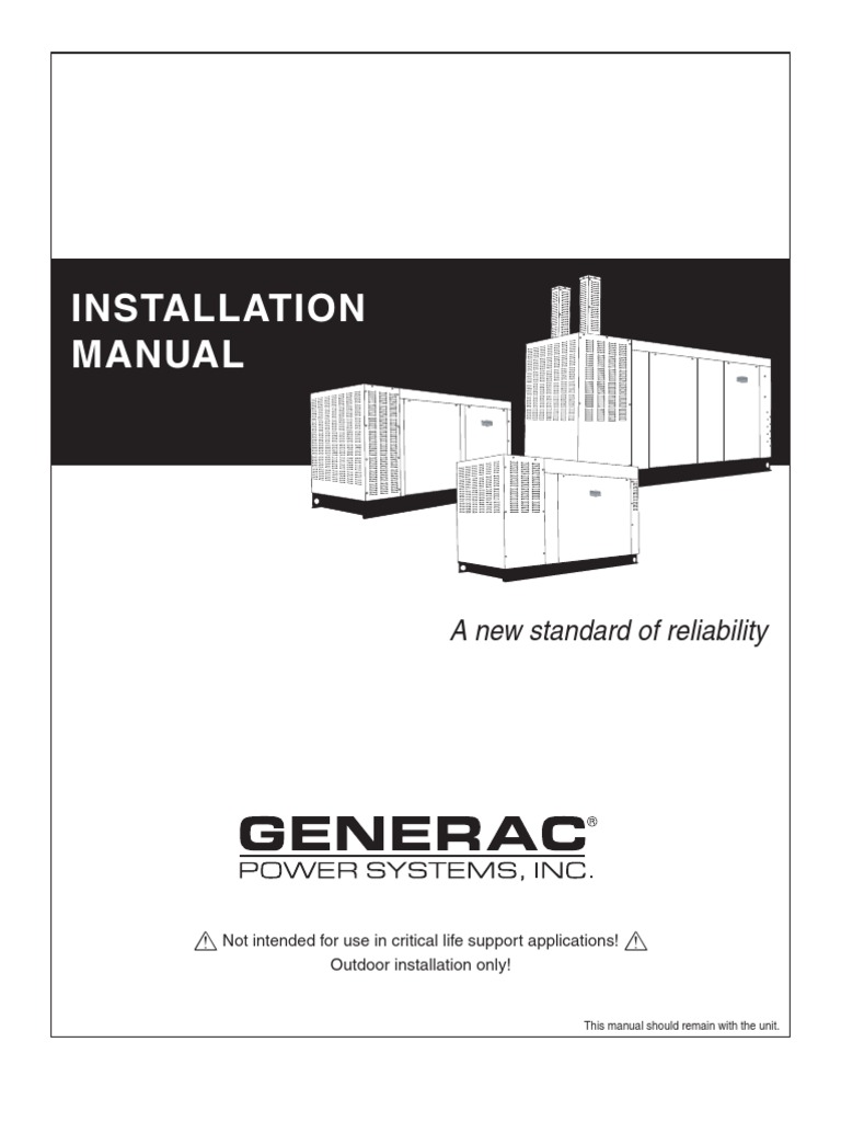 Generac Installation Manual Battery (Electricity) Switch