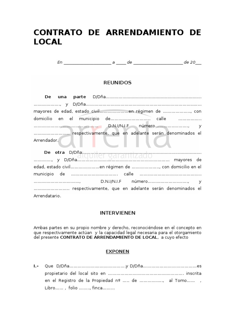 Modelo Contrato Alquiler Local Con Arbitraje | PDF | Alquiler | Desalojo