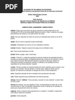 Glosario de Palabras Sayaguesas