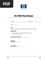 HP SCITEX XL1500 Training Exam