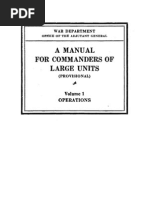 Manual For Commanders of Large Units Provisional (USA 1930)