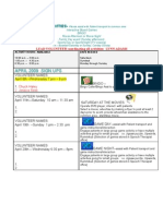 April 2009 Patient Group Activity Schedule