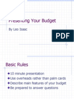 Presenting Your Budget: by Leo Isaac