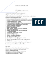 List of Must Read Books and Journals For DNB Anaesthesia
