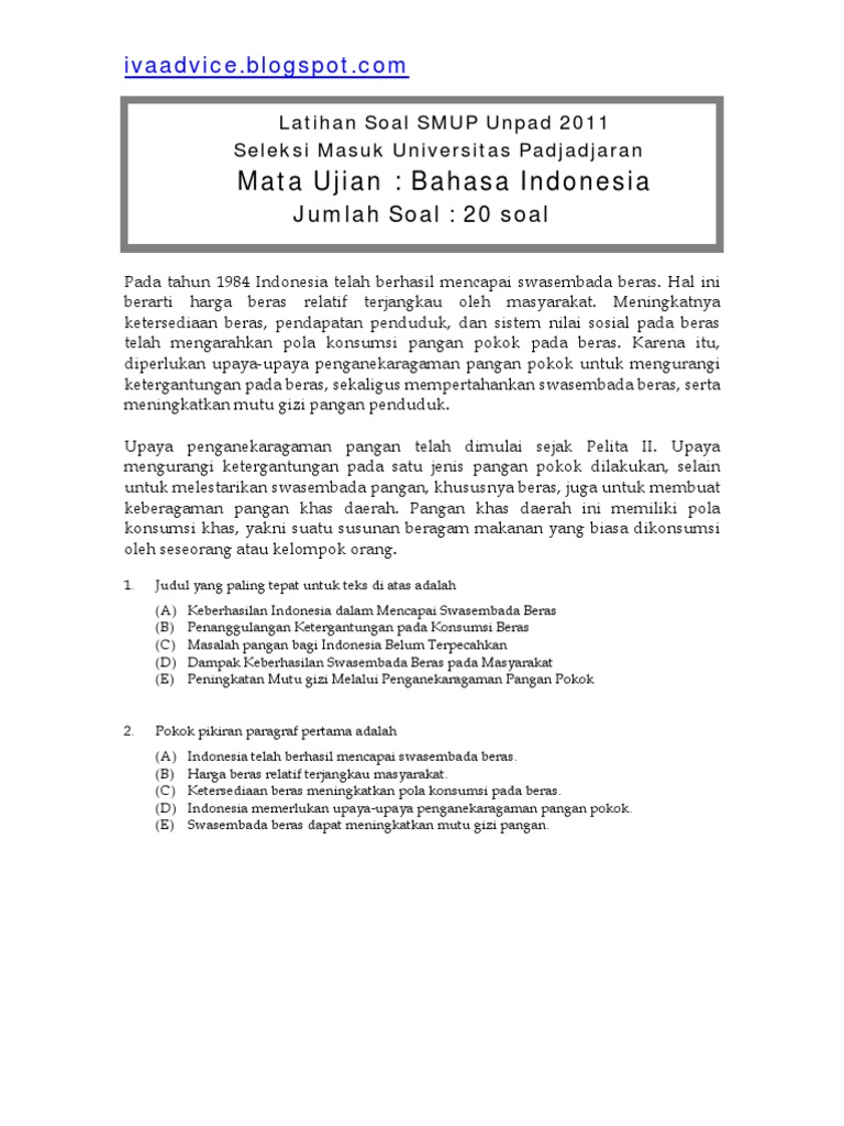 Soal Latihan Smup 2011