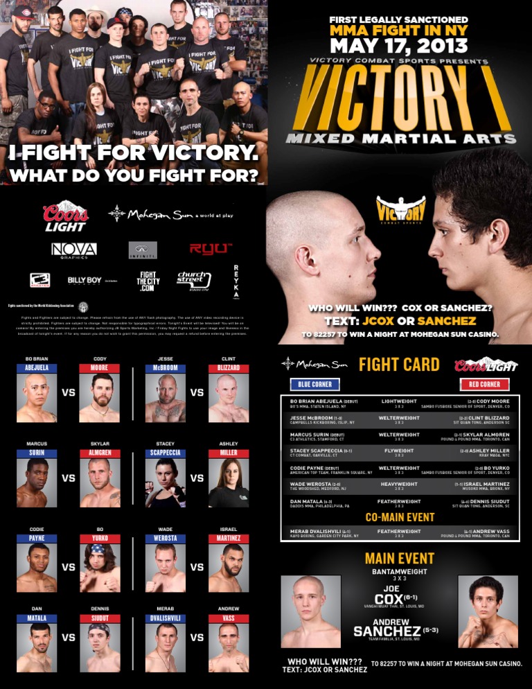 MMA Fight Card and Event Details | PDF | Mixed Martial Arts ...