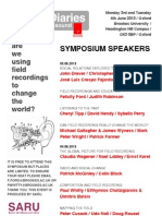 Sound Diaries Symposium 2013 Poster