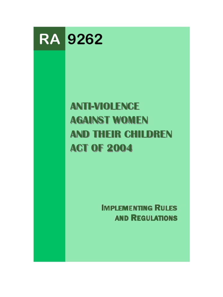 Philippines - Anti Violence Against Women and Children Act and Implementing Rules | Restraining ...