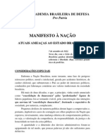 ABD - Manifesto à Nação - Atuais Ameacas ao Estado Brasileiro - 07-09_