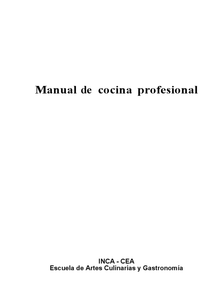 Manual de Cocina Profesional | PDF | Estufa de cocina | Caldo