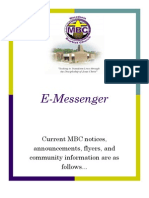 E-Messenger: Current MBC Notices, Announcements, Flyers, and Community Information Are As Follows..